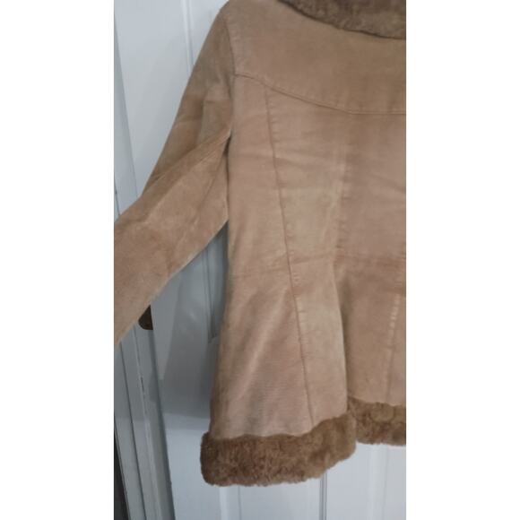 Y2K Vintage Penny Lane Suede Coat Sz M Genuine Leather, Faux Fur Xhilaration - Picture 9 of 11